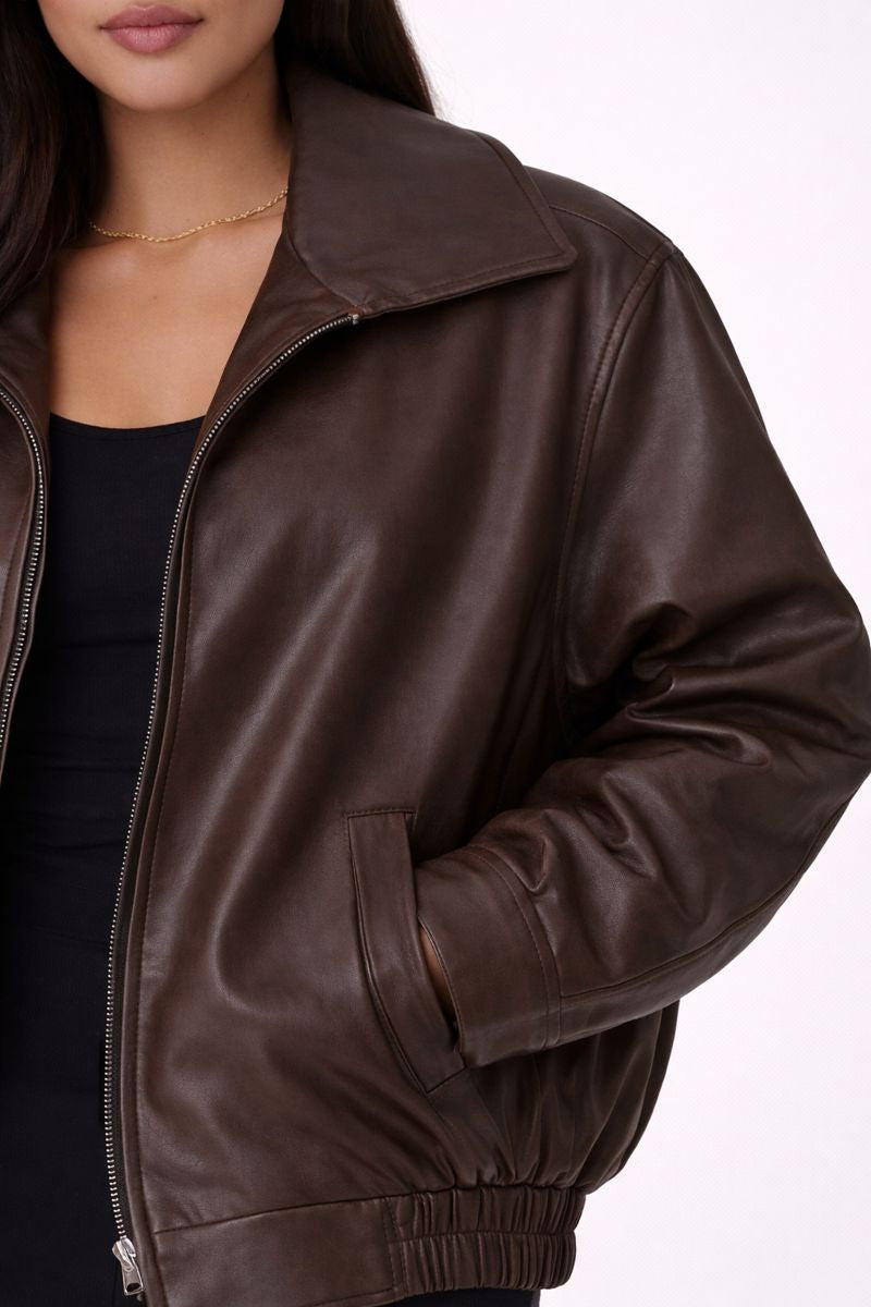 Oversized Leren Jasje voor Dames